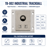 Souris en acier inoxydable TB-002 avec trackball |   Contrôleur HMI anti-vandalisme pour le contrôle d'accès, les équipements médicaux et les services en libre-service en extérieur