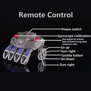 Avion télécommandé pour enfants, avion de chasse RC avec lumière, quadricoptère à retournement à 360°, connexion 2,4 GHz, jouet d'avion RC pour débutants - Product Image 3