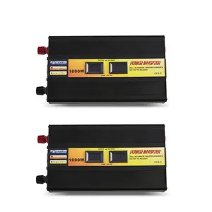 Inverter gelombang sinus modifikasi, daya DC 1000W 12V 24V ke AC 220V tegangan 50/60HZ konverter mobil tenaga surya dengan LED dan USB