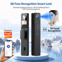 Serrure de porte intelligente avec surveillance par judas, application TUYA WIFI, reconnaissance faciale 3D, lecture de veine palmaire, empreinte digitale, code, carte, clé, kit panneau en fer homologué