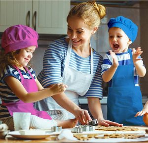 Ensemble <span class=keywords><strong>Tablier</strong></span> <span class=keywords><strong>pour</strong></span> enfants personnalisé avec 2 poches ajustables <span class=keywords><strong>pour</strong></span> garçons et filles et chapeau de chef coloré <span class=keywords><strong>pour</strong></span> la cuisine et la pâtisserie - Product Image 4