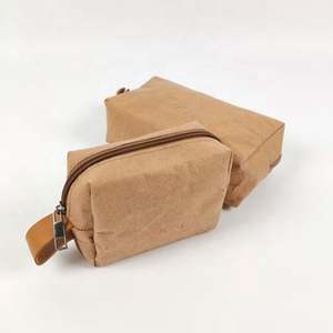 Custom Logo Dupont Paper Travel Makeup Pouch Customized Printed Gifts Make up <b>Bag</b> Eco Tyvek Kraft Paper Cosmetic <b>Bag</b> - Product Image 1