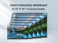Tableau numérique interactif portable ZDHQ 55/65/75 pouces à écran plat LCD avec diffusion sans fil pour petites salles de classe et bureaux à domicile