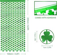 Rideaux à franges en aluminium pour la Saint-Patrick, en forme de trèfle, guirlandes métalliques, accessoires pour photomaton, décorations de fête
