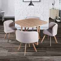 Ensemble de 4 chaises de salle à manger, petite taille, siège noir, avec miroir, en métal et verre, Set pour Restaurant