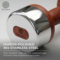 Juego de Mancuernas de Madera de Roble Rojo de Lujo, Ajustables de 1-10 kg, con Pesas de Acero Inoxidable Espejado, para Gimnasios y Yoga en Casa