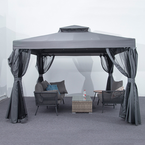 Gazebo moderne facile à assembler, résistant aux rongeurs, 4x4, gazebo extérieur avec <span class=keywords><strong>moustiquaire</strong></span>, <span class=keywords><strong>3x3</strong></span>, en fer, aluminium, métal, toit rigide, gazebo de luxe - Product Image 3