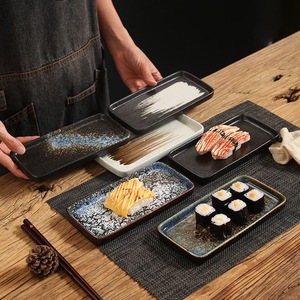 Logotipo personalizado 13 pulgadas lujo boda rectángulo porcelana vajilla bandeja para servir comida plato de gres japonés plato de cerámica <span class=keywords><strong>sushi</strong></span> - Product Image 4