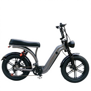 Bicicleta eléctrica de montaña con llantas gruesas de 48V15ah, 20*4 pulgadas, 7 velocidades, cuadro de acero de alto carbono, freno de disco doble, suspensión doble. - Product Image 1
