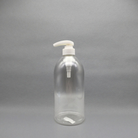 Bouteille en plastique PET transparente de 1000 ml avec pompe circulaire pour désinfectant pour les mains, savon liquide, nettoyant, emballage pour soins personnels, sérigraphie