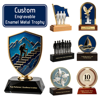 Trophées Métalliques Personnalisables en Émail pour Entreprises, Plaques d'Honneur d'Anniversaire d'Équipe, Récompenses de Reconnaissance Commerciale, Souvenirs Annuels pour Employés