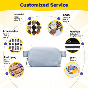 Tas Pinggang Mini Custom Logo Yoga Hiking Tas Selempang Hitam Poliester Nilon Tas Pinggang Olahraga - Product Image 5