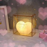 Lampe de nuit en forme de coeur 3d Led lumineuse pour la Saint-Valentin