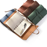Carnet de voyage A6 en cuir, classeur à feuilles mobiles en cuir PU, journal vintage pour l'écriture, 100 pages
