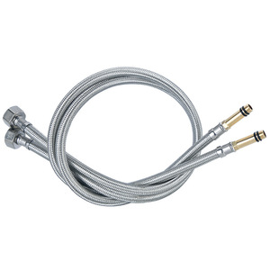 Tuyau tressé en acier inoxydable à extrémité unique, flexible, 1/2 pouce, pour robinet d'évier de cuisine, connexion eau chaude et froide - Product Image 1
