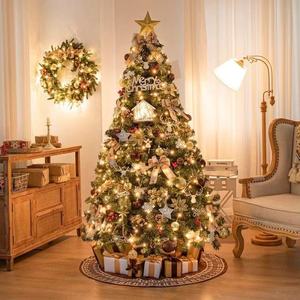 6FT 7ft trang trí cây giáng sinh nhân tạo cây lớn Nhà PE hỗn hợp lá cây giáng sinh với đèn - Product Image 1