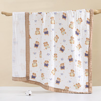 Newborn Printed Cotton Blanket with 6 Layers of Yarn-Soft and Absorbent for Bathroom Use As a Bath Towel