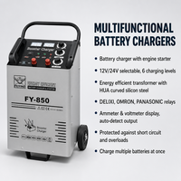 Chargeur de batterie rapide multifonction 12V/24V FY-850 avec pinces robustes pour démarrage de voiture et charge intégrée