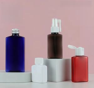 ขวดพลาสติก PET ทรงสี่เหลี่ยมแบนพร้อมปั๊มอิมัลชัน30มล./50มล./100มล. การดูแลสุขภาพการดูแลผิวสำหรับน้ำมันเอสเซนส์ชนิดปิดผนึกหน้าจอ - Product Image 1