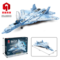 Juhang 88016 Nouvelle série militaire Blocs de construction Jouets Ensemble de chasseurs SU-57 Avion de chasse lourd pour jouets de construction