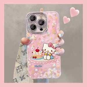 Cute cartoon kt Cat IMD TPU Mobile phone case for iPhone 17 air 16 15 14 pro max cartoon character <b>Camera</b> protection cover back - Product Image 5