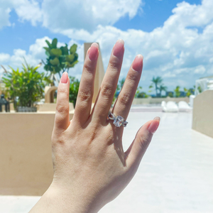 Bague solitaire en argent sterling 925 avec diamant naturel de 6 carats de taille coussin, pierre latérale en moissanite pour mariage et fiançailles unisexe, CD - Product Image 5