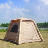 Grande tente de camping gonflable d'extérieur en Oxford, résistante au vent, au soleil et à la pluie, quatre saisons, double couche, ouverture automatique rapide