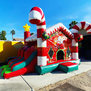 Khổng lồ ngoài trời trẻ em 'giáng sinh Gingerbread House Inflatable cho các bên 3-năm bảo hành-jumper Combo trượt công viên giải trí - Product Image 5