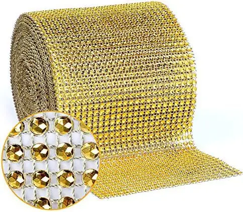 Jc Groothandel 24 Rijen Van 10 Yard Diamant Mesh Multi Kleuren Crystal Strass Trim Voor Kleding Schoen Accessoires Bekleding Strass