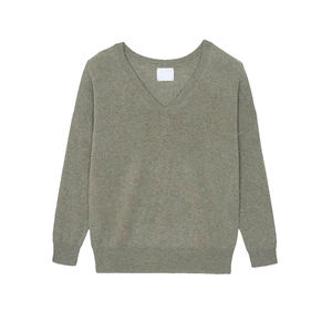 Suéter Ligero de Punto con Cuello en V para Mujer, Sensación de Segunda Piel, Tono Sólido Suave, Esencial para Combinar en Capas, Informal de Invierno - Product Image 1