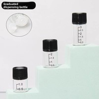 Petites bouteilles cylindriques en verre transparent 1ml 2ml 3ml pour échantillons d'huiles essentielles et de parfums, flacons d'essai gradués avec compte-gouttes
