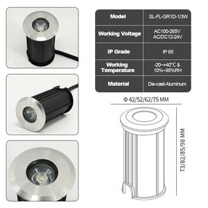Lampes encastrées au sol étanches IP65, projecteurs encastrés pour terrasse, éclairage paysager <span class=keywords><strong>extérieur</strong></span>, lampes enterrées au sol, éclairage LED souterrain - Product Image 2