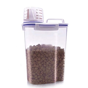 Contenitore per alimenti per cani di piccola taglia Dispenser ermetico in plastica contenitore per alimenti per animali domestici da 2KG con misurino graduato - Product Image 1