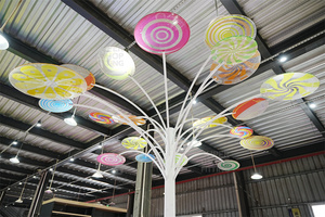 Cửa hàng bán lẻ thiết kế Cửa hàng kẹo hiển thị tường màu vàng kẹo hiển thị đứng màu tím kẹo hiển thị kệ - Product Image 6