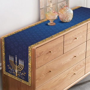 Hanukkah bảng <span class=keywords><strong>Runner</strong></span> chanukah menorah David sao do Thái lễ hội bảng Thảm khăn trải bàn cho kỳ nghỉ nhà bếp ăn uống trang trí nội thất - Product Image 2