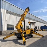 Grue araignée certifiée CE de 5 tonnes, mini-grue sur chenilles 5T avec télécommande sans fil et flèche télescopique pour travaux de construction lourds