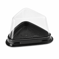 Boîte à gâteau rectangulaire en gros, conteneur transparent en PET recyclé de 8 pouces pour tranches de mousse, emballage de boulangerie pour pâtisserie et boulangerie-pâtisserie