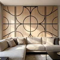 Panneau mural acoustique en PVC à cercles concentriques géométriques modernes, résistant à l'humidité, décoratif et insonorisant pour salle de sport et espaces commerciaux