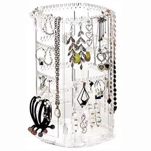  Jewelry Stand Necklace Holder, Acrylic Jewelry Display Holder,  Necklace and Bracelet Hanging Organizer, Clear 2-Tier Tower Stand for  Bangles, Necklaces, Bracelets, Rings, Earrings and Watch : Clothing, Shoes  & Jewelry