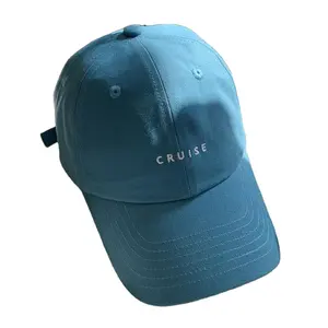 Cappello da papà in tela a 6 pannelli personalizzato cappellino da Baseball blu Logo ricamato a tesa curva Unisex pesca Casual uscite in stile Hip Hop ciclismo