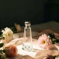 Flacon de parfum en verre pyramidal à facettes de luxe 100 ml, vaporisateur scellé, emballage vide portable, parfum élégant de qualité supérieure