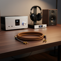 Câble audio pour haut-parleur HIFI personnalisé DAJIANG OEM, amplificateur stéréo haut de gamme, gaine en PVC tressée, OCC haute pureté, banane plaquée or