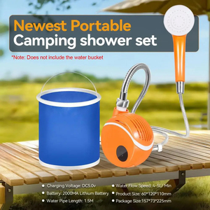 Portable Camping <strong>Shower</strong> Indoor <strong>Outdoor</strong> Rechargeable Electric <strong>Shower</strong> Pump <strong>Kit</strong> with Temperature Display for Hiking Car Pet Washing - Product Image 2