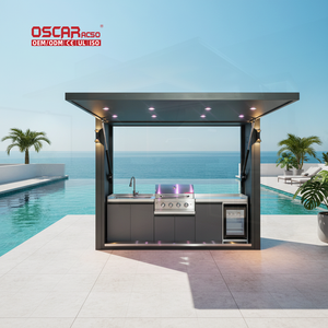 Customized 304 Stainless Steel Pod with <strong>Bifold</strong> <strong>Doors</strong> Zero Formaldehyde Garden Patio Balcony Shelter Outdoor Kitchen - Product Image 1