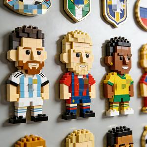 Ensemble de blocs de construction en plastique BRICK personnalisés pour les fans de football, aimant de réfrigérateur pour les joueurs de match, souvenir de <span class=keywords><strong>club</strong></span> - Product Image 1