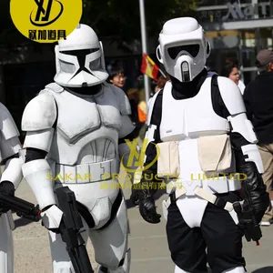 Alat peraga pemakaian realistis setelan Robot kostum dewasa kostum Star the Wars Stormtrooper