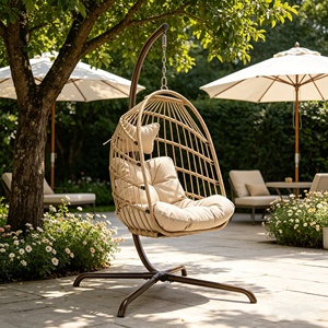 Chaise suspendue en rotin PE, vente en gros directe d'usine, <span class=keywords><strong>pas</strong></span> <span class=keywords><strong>cher</strong></span>, détachable et pliable, pour terrasse et jardin - Product Image 2