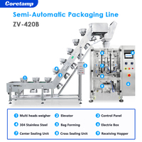 Machine d'emballage semi-automatique pour bonbons, petite machine d'emballage VFFS pour bonbons gélifiés et chocolats avec trémie d'alimentation manuelle