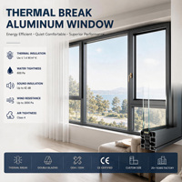Ventana Abatible Moderna de Aluminio con Rotura de Puente Térmico, Doble Acristalamiento, Eficiencia Energética, para Apartamentos, Proyectos Comerciales, Personalizable