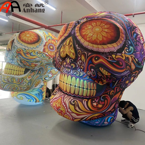 Gigantesca Teschio di Zucchero Gonfiabile da 3m con Motivo Floreale per Decorazioni di Halloween e <span class=keywords><strong>Giorno</strong></span> dei Morti, Eventi all'Aperto e Pubblicità - Product Image 4